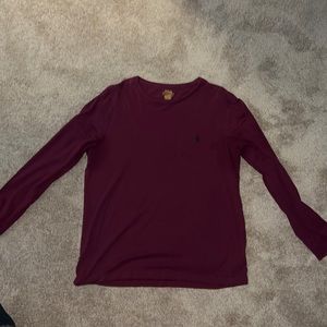 Ralph Lauren Polo long sleeve custom slim fit Large mauroon shirt